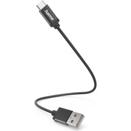 HAMA Кабел за зареждане, USB-C -USB A, 0.2м, черен
