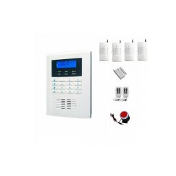 IP-AP021-4 - безжична, GSM аларма за дома, 2.1" LCD дисплей, клавиатура, 4 обемни датчика, 1 МУК, 2 дистанционни