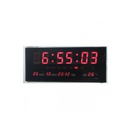 IP-LD-3615 - Дигитален, диоден, стенен, LED часовник, вътрешен монтаж, с термометър, 220V, 36x15x3cm