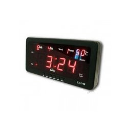 IP-LD-2110 - Дигитален, диоден, стенен, настолен, LED часовник, вътрешен монтаж, 220V, 21x10x3cm