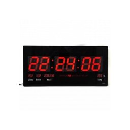 IP-LD-4622 - Дигитален, диоден, стенен, LED часовник, вътрешен монтаж, с термометър, 220V, 46x22x2cm
