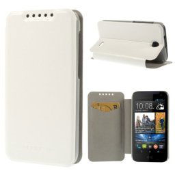 Кожен калъф за HTC Desire 310 - бял