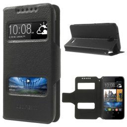 Кожен калъф за HTC Desire 310 - черен