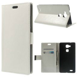 Кожен калъф за Huawei Ascend Mate7 - бял