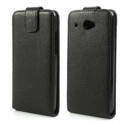 Кожен калъф с магнитна закопчалка и вертикално отваряне за HTC Desire 601 Zara - черен