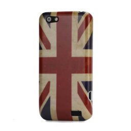 Ретро твърд гръб с британския флаг за HTC One V