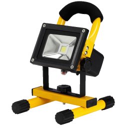 Външен водоустойчив LED прожектор с вграден акумулатор и стойка 10W