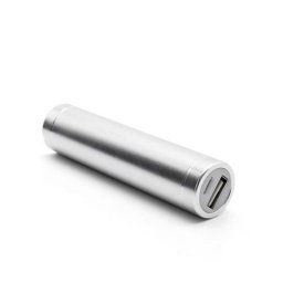 2600mAh кръгла външна батерия за iPhone, iPod, Samsung, HTC, LG, Sony - сребриста