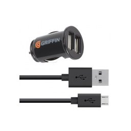GRIFFIN - Комплект, заарядно за кола, 2 USB порта, 5V, 2.1A, кабел micro USB към USB