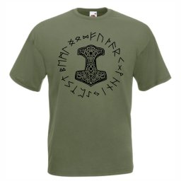 Тениска - Мjolnir аnd rune wheel