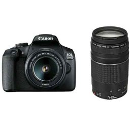 Canon EOS 2000D, black + EF-s 18-55mm f/3.5-5.6 IS II + EF 75-300 mm f/4.0-5.6 III