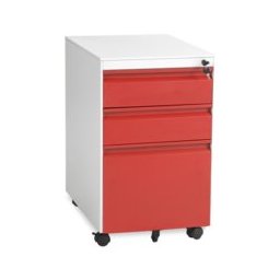 Офис контейнер Carmen CR-1249 L SAND, 3 бр. чекмеджета, метален, сив/червен