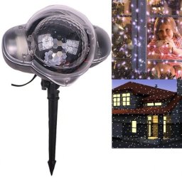 Лазерен проектор Snow Flower Lamp, Статичен и подвижен, 3D холографски ефект, Външен и вътрешен монтаж