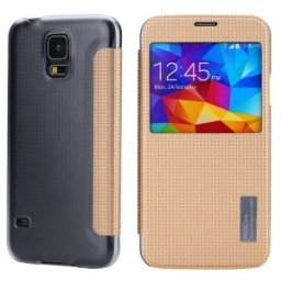 Страничен тефтер Rock за Samsung Galaxy S5 champagne gold