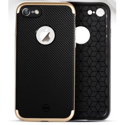 Силиконов кейс за iPhone 7/8 черен със златен ринг