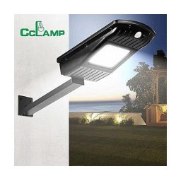 Градинска стенна LED лампа с 2 сензора CCLamp CL-110 20W, Светлинен датчик, Датчик за движение, Соларен панел, 20W