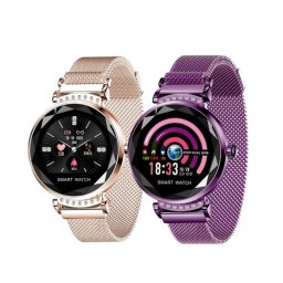 Влагоустойчив дамски смарт часовник Smart technology H2, Пулс, Кръвно налягане