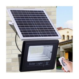 Градински соларен LED комплект FOYU 88100, Соларен панел, LED прожектор, Дистанционно управление, 100 W