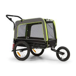 KLARFIT Husky Vario, 2-в-1, ремарке за колело за кучета, количка за куче, 240L, 600D, оксфордно платно, зелено (BCT1-HuskyVarioGREEN)