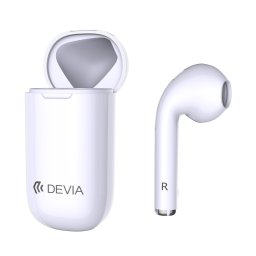 Bluetooth безжична слушалка DEVIA BT5.0 със кутия за зареждане бяла