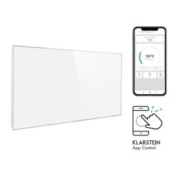 Klarstein Wonderwall 600 Smart, инфрачервена печка, 60 x 100 cm, 600 W, седмичен таймер, IP24, бяла (ACO14-Wonderwall600S)