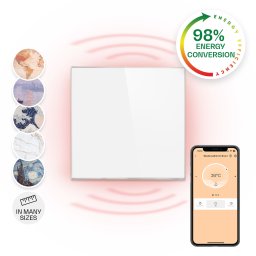 Klarstein Wonderwall 360 Smart, инфрачервена печка, 60 x 60 cm, 360 W, седмичен таймер, IP24, бяла (ACO14-Wonderwall360S)