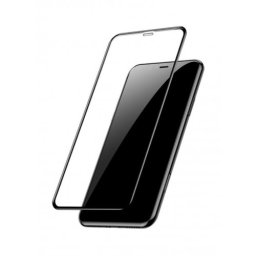 Стъклен протектор за целият екран XO FC5 Invisible 2.5D за iPhone XR / 11 черен