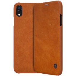 Страничен кожен калъф Nillkin Qin за iPhone XR кафяв
