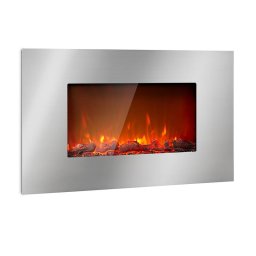 Klarstein Lausanne Luxe, Електрическа камина, 2000W, 2 температурни настройки, 90 см, неръждаема стомана (FP16-Lausanne-Lx)