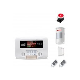 IP-AP029 - безжична, GSM аларма за дома, 2.6" LCD дисплей, клавиатура, 1 обемен датчик за движение, 1 МУК за врата, 2 дистанционни