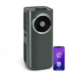 Klarstein Kraftwerk Smart 10K, мобилен климатик, 12 000 BTU, контрол чрез приложение, антрацит (ACO15-Kraftwerk10K B)