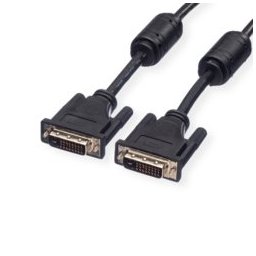 Кабел Roline 11.04.5598, от DVI-D 24+1(м) към DVI-D 24+1(м), 15m, черен