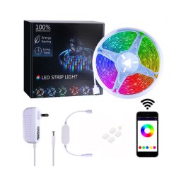 Smart RGB Led лента, Alexa , 5м, Водоустойчива, Android, iPhone