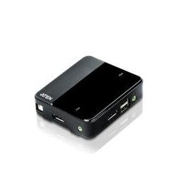 KVM суич Aten CS782DP, от USB Type B (ж) към 2x DisplayPort (м), 2x USB Type A, 3.5 mm jack, поддържа USB hot-plugging
