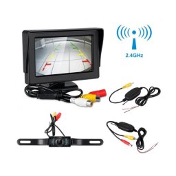 Безжичен комплект за задно виждане Smart Technology Back Rearview Cam 2, 4.3" монитор, Безжична камера