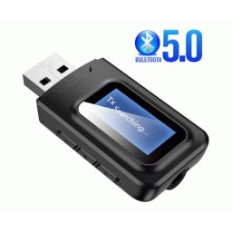 Блутут USB Аудио приемник - предавател 3 в 1, LCD дисплей, 3.5mm жак, за TV, кола, компютър