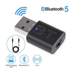 Блутут USB Аудио приемник - предавател 2 в 1 мини, 3.5mm жак, за TV, Кола, Компютър