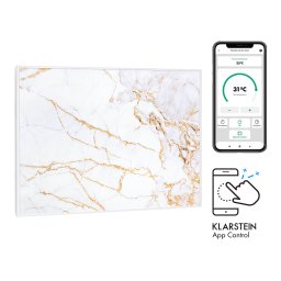 Klarstein Wonderwall Air Art Smart, инфрачервен нагревател, 80 х 60 см, 500 W, мрамор (HTR10-WdwlS500wMrbl)