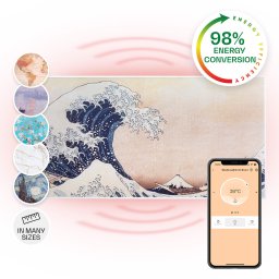 Klarstein Wonderwall Air Art Smart, инфрачервен нагревател, 120 х 60 см, 700 W, приложение, вълна (HTR10-WdwlS700wWave)