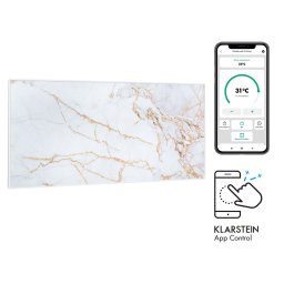 Klarstein Wonderwall Air Art Smart, инфрачервен нагревател, 120 х 60 см, 700 W, приложение, мрамор 1 (HTR10-WdwlS700wMarbl)