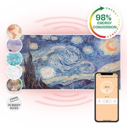 Klarstein Wonderwall Air Art Smart, инфрачервен нагревател, 120 х 60 см, 700 W, приложение, звезди (HTR10-WdwlS700wStarN)