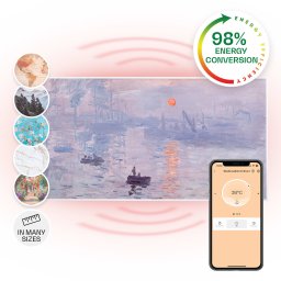 Klarstein Wonderwall Air Art Smart, инфрачервен нагревател, 120 х 60 см, 700 W, приложение, изгрев (HTR10-WdwlS700wSnris)