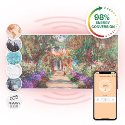 Klarstein Wonderwall Air Art Smart, инфрачервен нагревател, 120 х 60 см, 700 W, приложение, градински път (HTR10-WdwlS700wGardn)