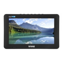 10" портативен телевизор Vivas TV10, 10 инча, 12/220V, Цифров тунер DVB-T2, Мултимедия, Акумулаторна батерия