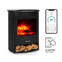 Klarstein Bormio Smart, електрическа камина, 950 / 1900W, термометър, седмичен таймер, черна (FP9-BormioS SmartB)