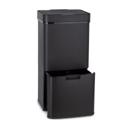 Klarstein Royal Trash Matte Black, кош за отпадъци със сензор, 72 l, неръждаема стомана, матово черно (KG15-RoyalTrashM-BK)