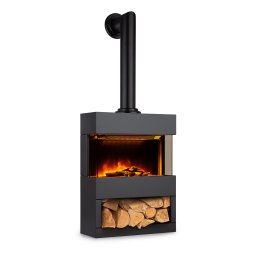 Klarstein Zermatt, електрическа камина, 900/1800 W, илюзия за пламък, димна фурна (FP17-ZermattB)