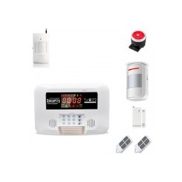 IP-AP029-2 - безжична, GSM аларма за дома, 2.6" LCD дисплей, клавиатура, чувствителна на допир, 2 обемни датчика за движение, 1 МУК за врата, 2 дистанционни
