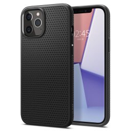 Силиконов калъф кейс Spigen Liquid Air за iPhone 12 Pro Max, черен