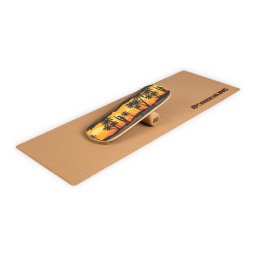 BoarderKING Indoorboard Classic, дъска за балансиране, подложка, цилиндър, дърво / корк, червена (FIA2-BalancedBoardGe)